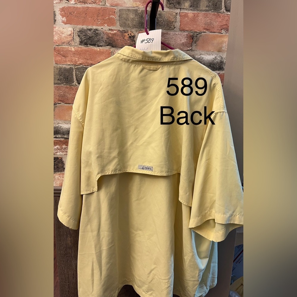Habit Men's Shirt, Size 4X, Yellow, Short Sleeve - Picture 2 of 2